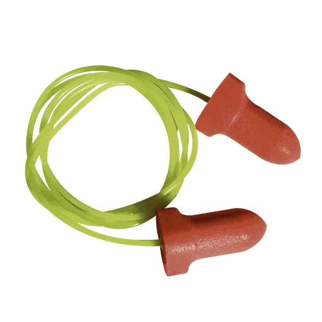 TAPONES AUDITIVOS CON CORDÓN 32DB.
ECOFRIENDLY DISPOSABLE EARPLUGS.