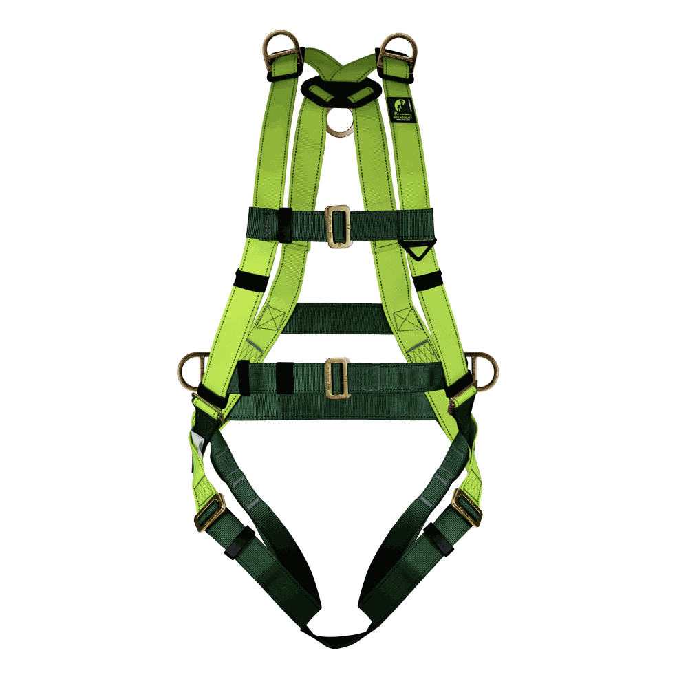 ARNÉS DE CUERPO COMPLETON CON ANILLO “D” EN LA ESPALDA, HOMBROS Y COSTADOS.FULL BODY HARNESS WITH “D” RING ON THE BACK, SHOULDERS, AND SIDES.