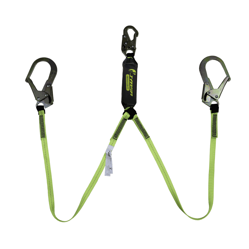 Amortiguador con doble banda de poliéster y ganchos grandes.
Shock absorber with double polyester webbing and large hooks.