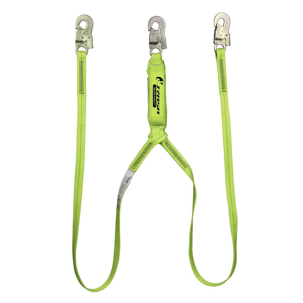 Amortiguador con doble banda de poliéster.
Shock absorber with double polyester webbing.