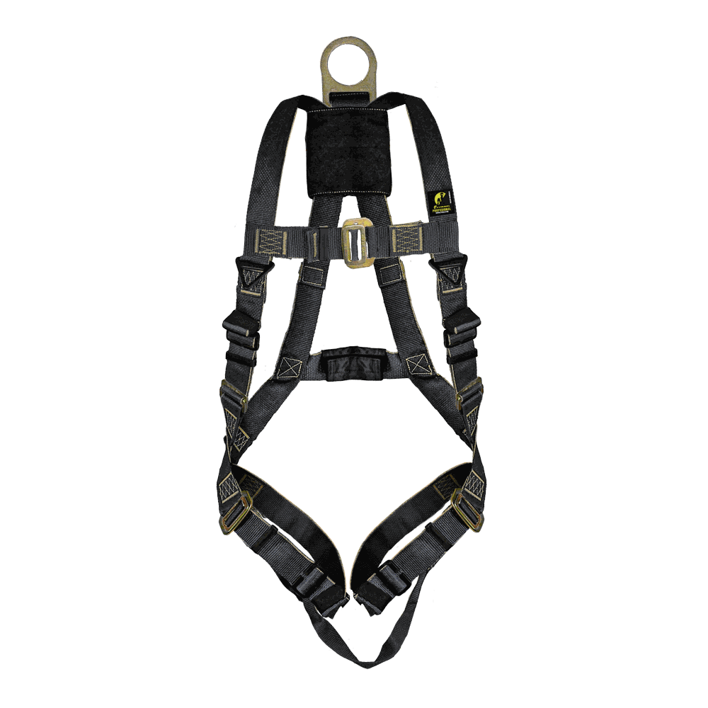Arnés de cuerpo completo para soldador con anillo “D” en la espalda.
Full body harness for welder with “D” ring on the back.