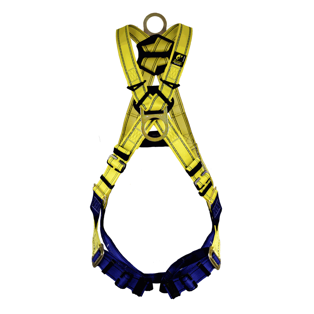 Arnés con anillo “D” en la espalda y en pecho.
Harness with “D” ring on the back and chest.