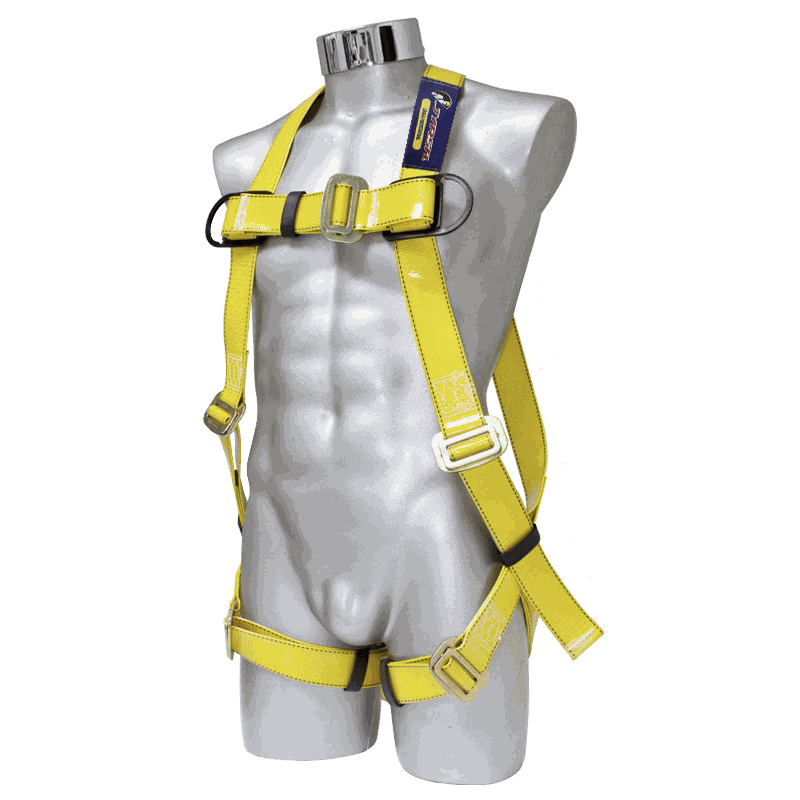 Arnés con recubrimiento de poliuretano con anillo en la espalda.
Harness with polyurethane coating with ring on the back.