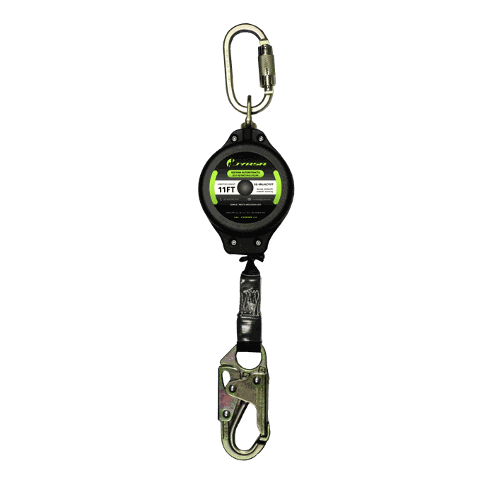 Línea de vida retráctil de uso vertical.
Vertical use retractable lifeline.