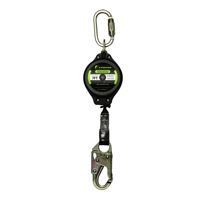 Línea de vida retráctil de uso vertical.
Vertical use retractable lifeline.