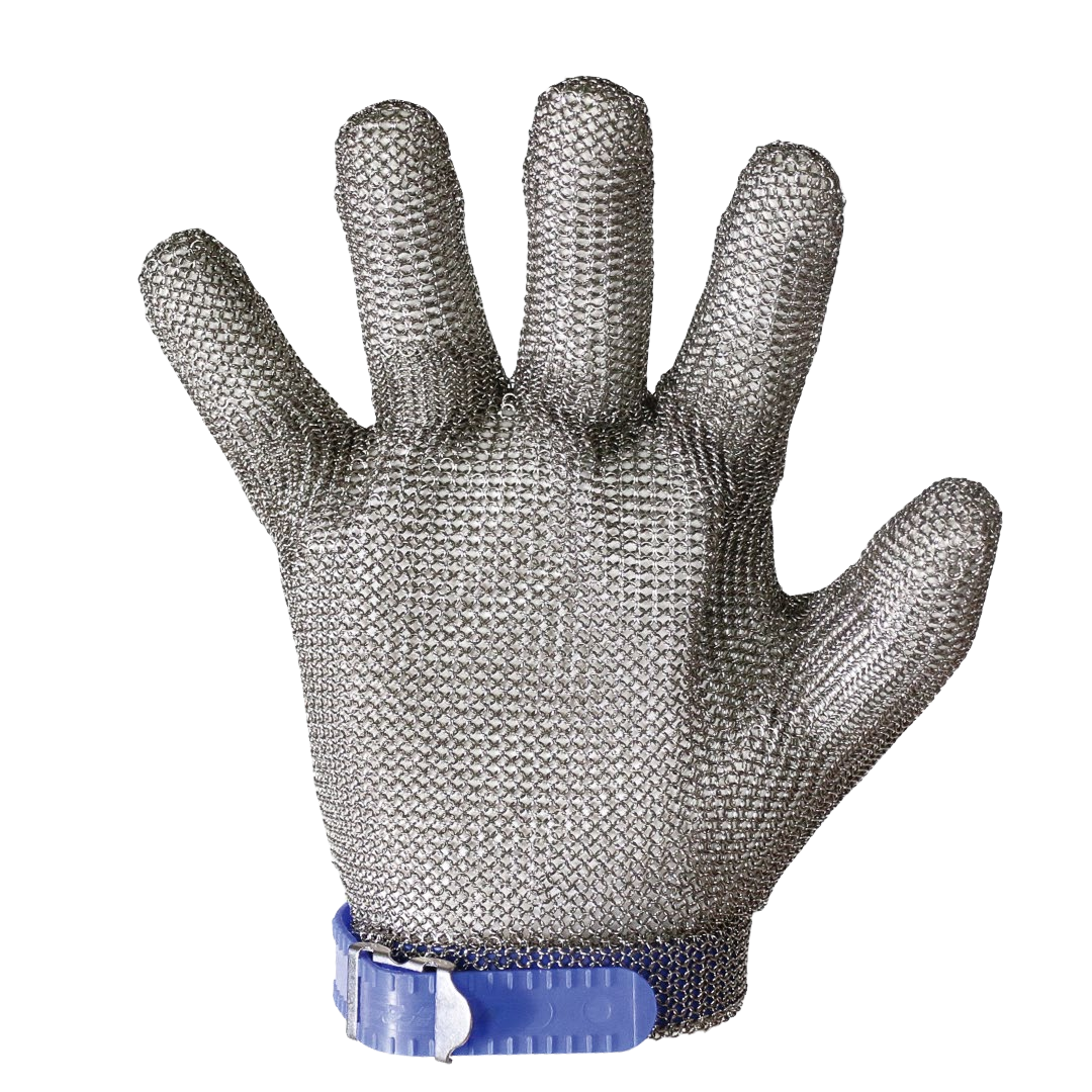 Guante de malla de acero.
Steel mesh glove.