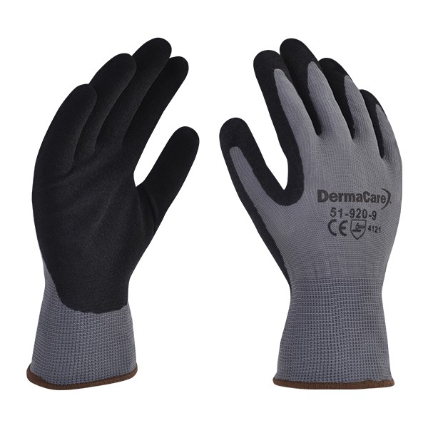 GUANTE POLIESTER GRIS REC NITRILO NEGRO