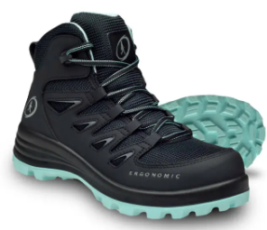 Zapato de Seguridad para dama tipo Borceguí Quantum Negro Menta Talla 23 Marca Riverline