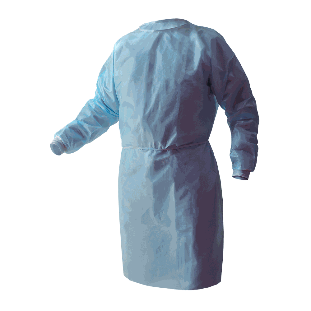 BATA DESECHABLE DE MANGA LARGA.
DISPOSABLE LONG-SLEEVE GOWN.